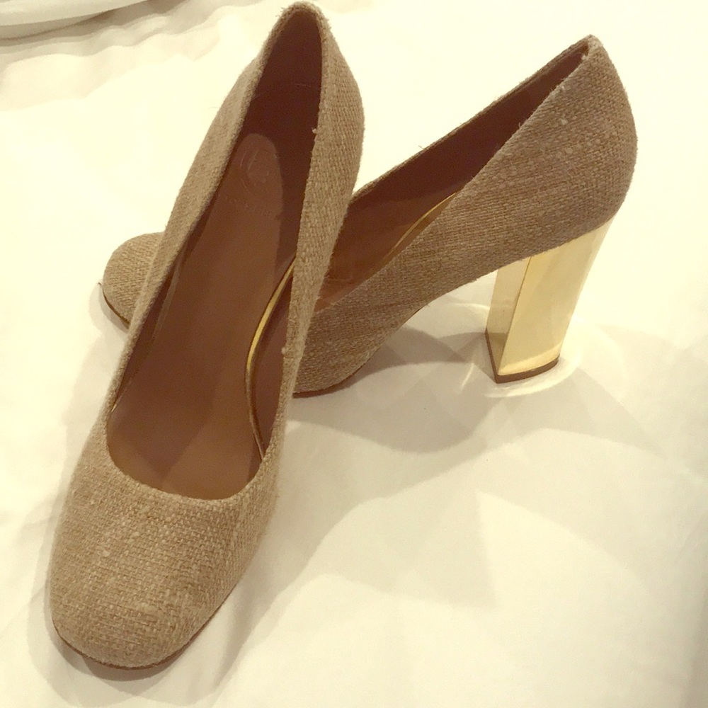 Tory Burch burlap block heels